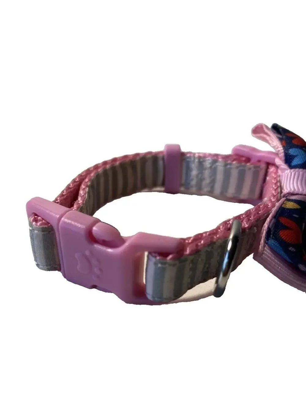Cat Collar Pink Colorful Bow Adjustable New